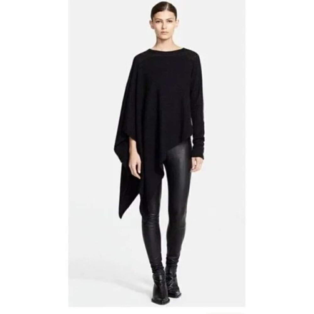 Helmut Lang Black Asymmetrical Poncho